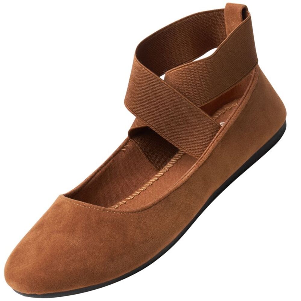 Alpine Swiss Peony Womens Ballet Flats Elastic Ankle Strap Shoes Slip On Loafers